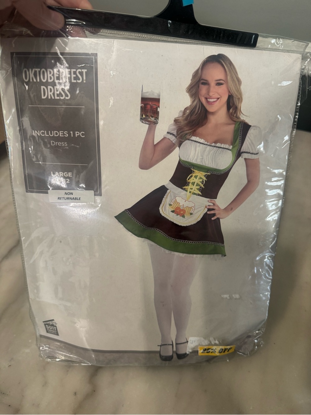 Oktoberfest Dirndl Dress with Green Trim